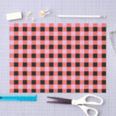 Roze Zwart geruit Gingham Patroon Tissuepapier (Craft)