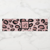 Roze & zwart geschilderd Cheetah Leopard Print Par Waterfles Etiket (Enkel label)