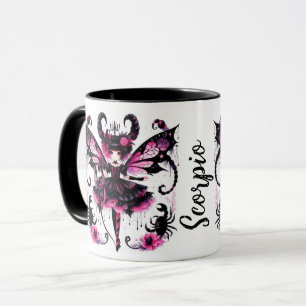 Roze Zwart Gothic Fairy Schorpioen Astrologie Zodi Mok