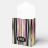Roze Zwart Goud Pinstripes Party Bedankdoosjes (Geopend)