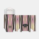 Roze Zwart Goud Pinstripes Party Bedankdoosjes (Uitgevouwen)