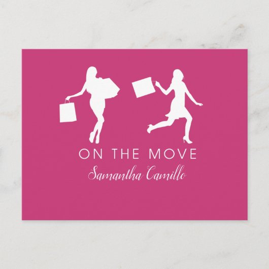 Roze zwart grijs briefkaart (Voorkant)