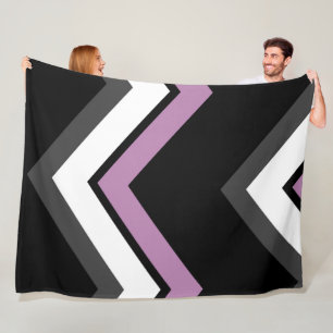 Roze, zwart, grijs en wit Chevron Fleece Deken