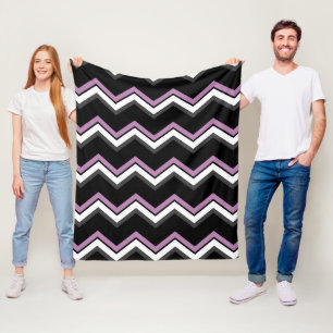 Roze, zwart, grijs en wit Chevron Fleece Deken
