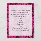 Roze/Zwart Kant-Design Flyer (Achterkant)