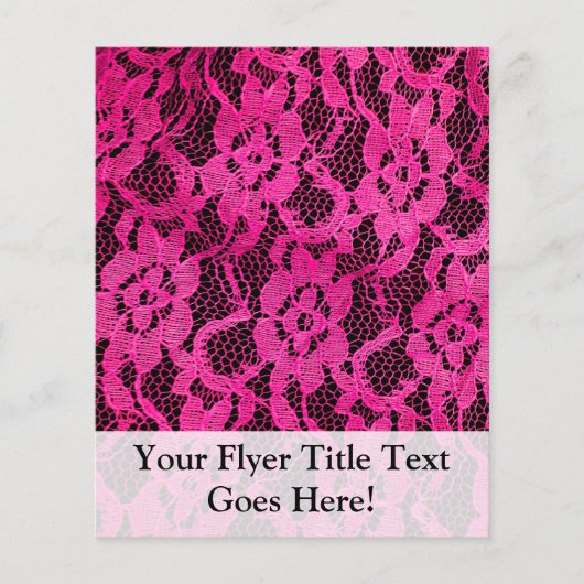 Roze/Zwart Kant-Design Flyer (Voorkant)