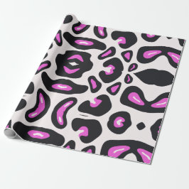 Roze Zwart Leopard Dierenprint Cadeaupapier