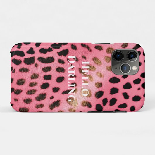Roze Zwart Luipaard Print Abstract Case-Mate iPhone Case (Achterkant (horizontaal))