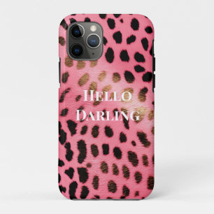 Roze Zwart Luipaard Print Abstract iPhone 11 Pro Hoesje