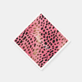 Roze Zwart Luipaard Print Abstract Servet (Hoek)