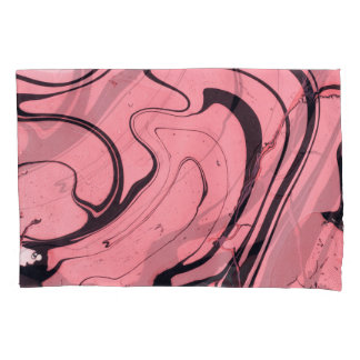 Roze Zwart Marmeren Hand Getrokken Kussensloop