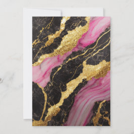 Roze zwart marmerpatroon met goud kaart