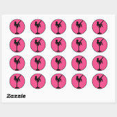 Roze zwart martini meisje silhouet stickers (Vel)