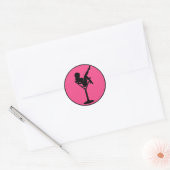 Roze zwart martini meisje silhouet stickers (Envelop)