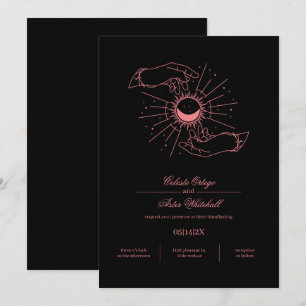 Roze & Zwart Mystieke Handen Celestial Handfasting Kaart