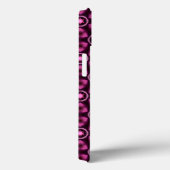 Roze & zwart Patroon Eigen monogram Naam Case-Mate iPhone Case (Achterkant / Rechts)