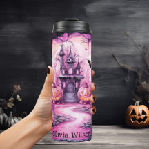 Roze Zwart, Pompoenen, Haunted House gepersonalise