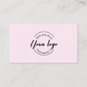 Roze Zwart Professioneel Zakelijk QR Code Aanbiedi Klantenkaartje (Voorkant)