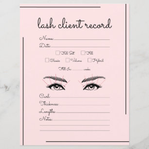 Roze zwart-rand script Logo client record