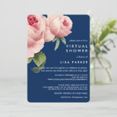  Roze zwart Roos Blauwe virtuele douche Kaart (Staand voorkant)