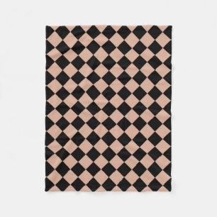 Roze Zwart Ruitjes Diamant Patroon Fleece Deken