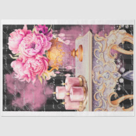 Roze & Zwart Shabby Glam Tafel Decoupage Papier