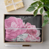 Roze & zwart Shabby Glam Tissuepapier (Geschenk)