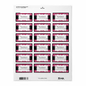 Roze Zwart Sneeuwvlok Winter Vakantie Retouradres Etiket (Full Sheet)