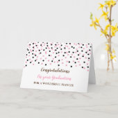 Roze Zwart Verloofde Gefeliciteerd Afstuderen Kaart (Gele Bloem)