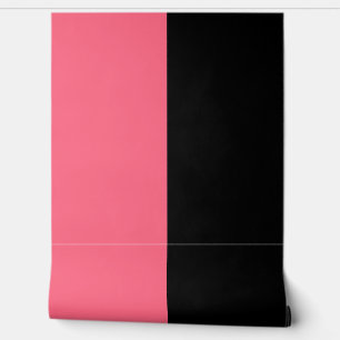 Roze Zwart Verticaal Groot Streepjespatroon Behang