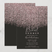 roze zwart Vrijgezellenfeest met glitter zwart Kaart (Voorkant / Achterkant)