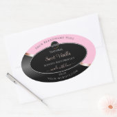 Roze Zwart Wavy Roos Goud met Logo Product Labels (Envelop)