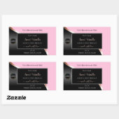 Roze Zwart Wavy Roos Goud met Logo Product Labels (Vel)