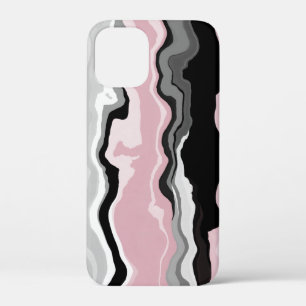 roze zwart-wit abstract iPhone 12 mini hoesje