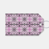 Roze zwart wit Abstract herhaal patroon Cadeaulabel (Voorkant (Horizontaal))
