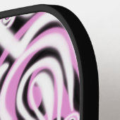 Roze zwart wit Abstract patroon Pickleball Paddle (Links Detail)