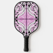 Roze zwart wit Abstract patroon Pickleball Paddle (Achterkant)