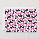 Roze, Zwart & Wit Afstuderen Fotouitnodiging Kaart (Achterkant)