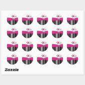 Roze, Zwart, Wit Gestreept 16e Verjaardag Sticker (Vel)