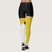 roze zwart-wit kleurenblok leggings (Achterkant)