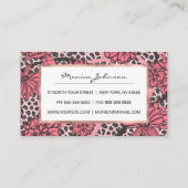  roze zwart-wit lak printpatroon klantenkaartje (Achterkant)