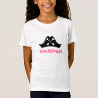 Roze Zwart + Wit Meisje's Pirate Verjaardag