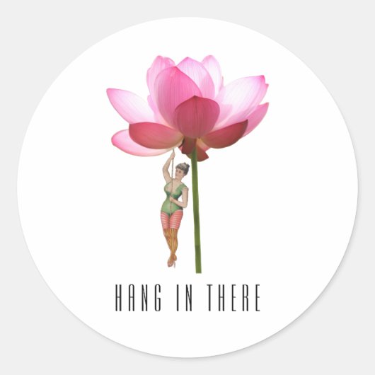 Roze Zwart Wit Modern Classic Ronde Sticker (Voorkant)