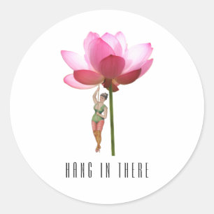Roze Zwart Wit Modern Classic Ronde Sticker