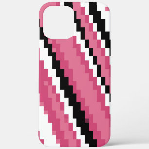 roze zwart-wit pixelkunst iPhone 12 pro max hoesje