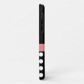 Roze zwart-wit pols-monogram Case-Mate iPhone case (Achterkant/links)