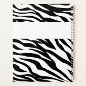 Roze Zwart Wit Zebra Dier Trendy Monogram Planner (Achterkant)