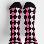 Roze Zwart Witte Argyle Diamant Ontwerp  Sokken (Top)