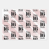 Roze zwarte aangepaste pagina inpakpapier vel (Voorkant 3)