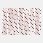 Roze zwarte aangepaste pagina inpakpapier vel (Voorkant 2)